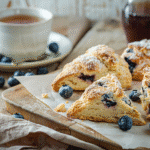 Easy Gluten Free Blueberry Scones That Actually Fluff and Crumble Right 6 Easy gluten free blueberry scones on rustic tray