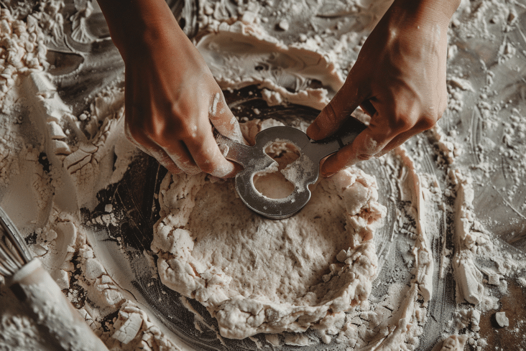 Gluten Free Biscuit Recipe That Actually Works (And Tastes Like the Real Thing) 8 Cutting gluten free biscuit dough step