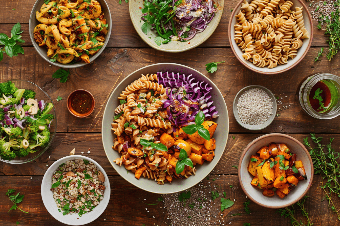 Gluten free dairy free meals flat lay