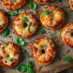 Gluten Free Bagel Bites Pizza: Simple Homemade Recipe + Tips 7 Gluten free bagel bites pizza on rustic baking sheet