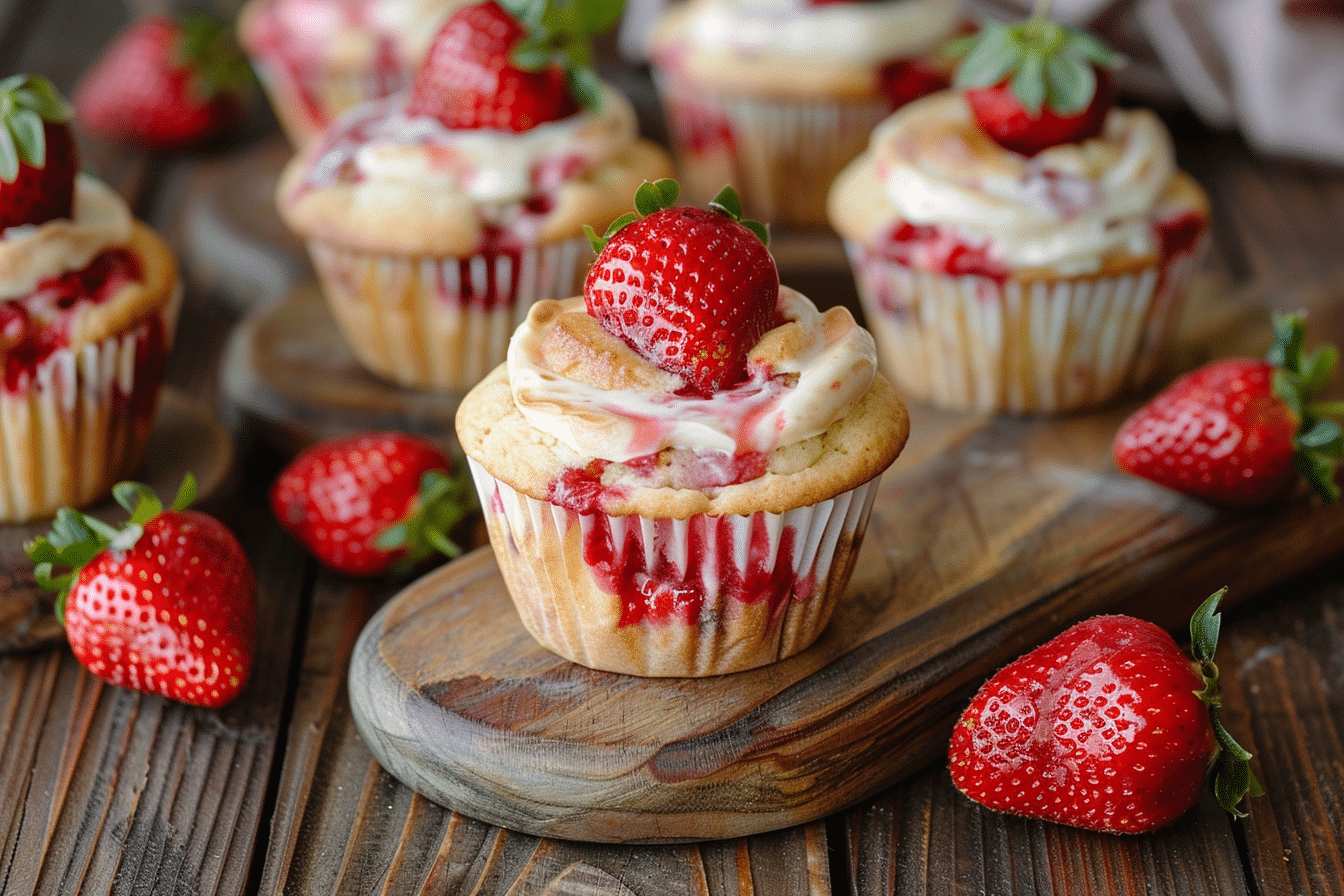 Gluten Free Strawberry Cheesecake Muffins