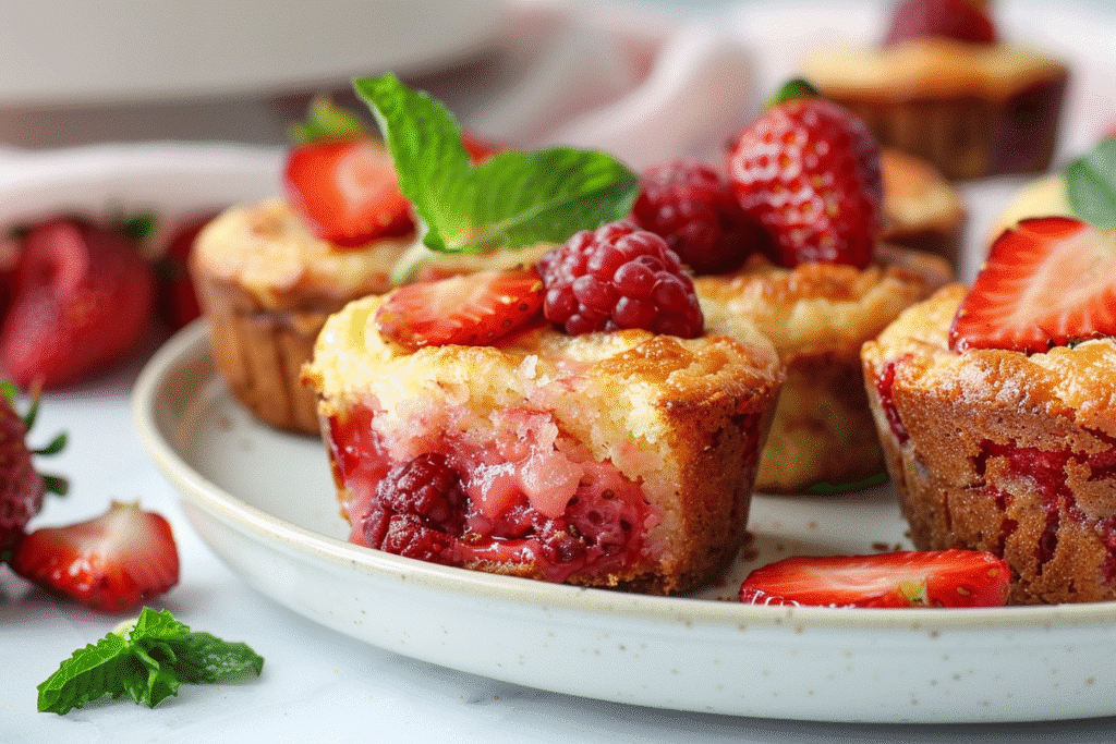 Gluten Free Strawberry Cheesecake Muffins – Soft, Sweet, and Easy 10 Served Gluten Free Cheesecake Muffin